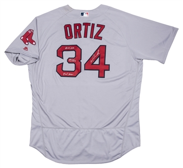 2016 David Ortiz Game Used & Signed Boston Red Sox Road Jersey Used on 9/3/16 - Went 3-For-4! (MLB Authenticated & Fanatics)